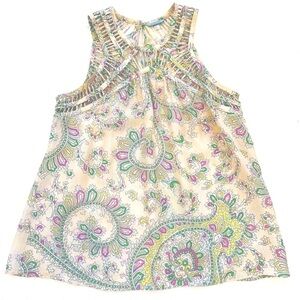 Anthropologie Leifnotes Silk Paisley Sleeveless Blouse EUC